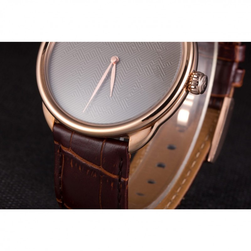 High Quality Replica Watches Hermes Classic Croco Leather Strap Silver Dial 801395-7