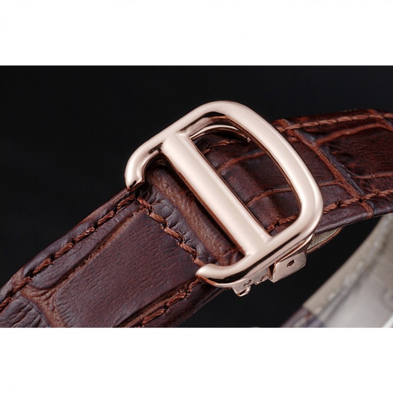 Cartier Ronde Louis White Dial Brown Leather Strap 621976-5
