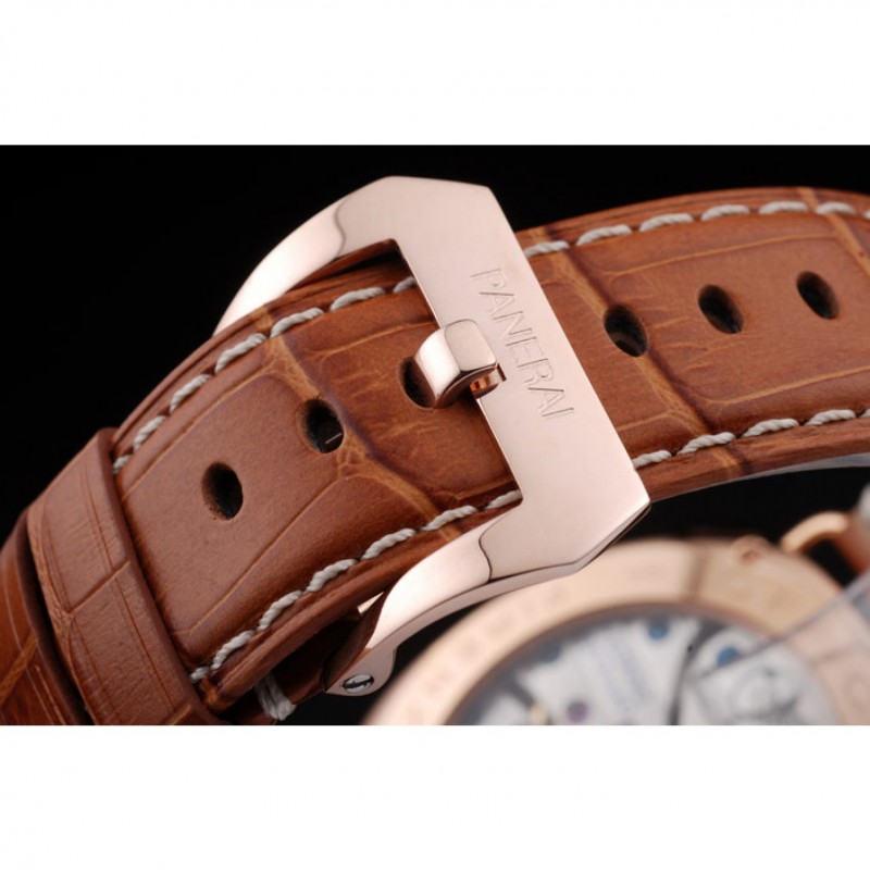 High End Replica Watches Panerai Radiomir Rose Gold Case Black Dial Brown Leather Strap 98137-5