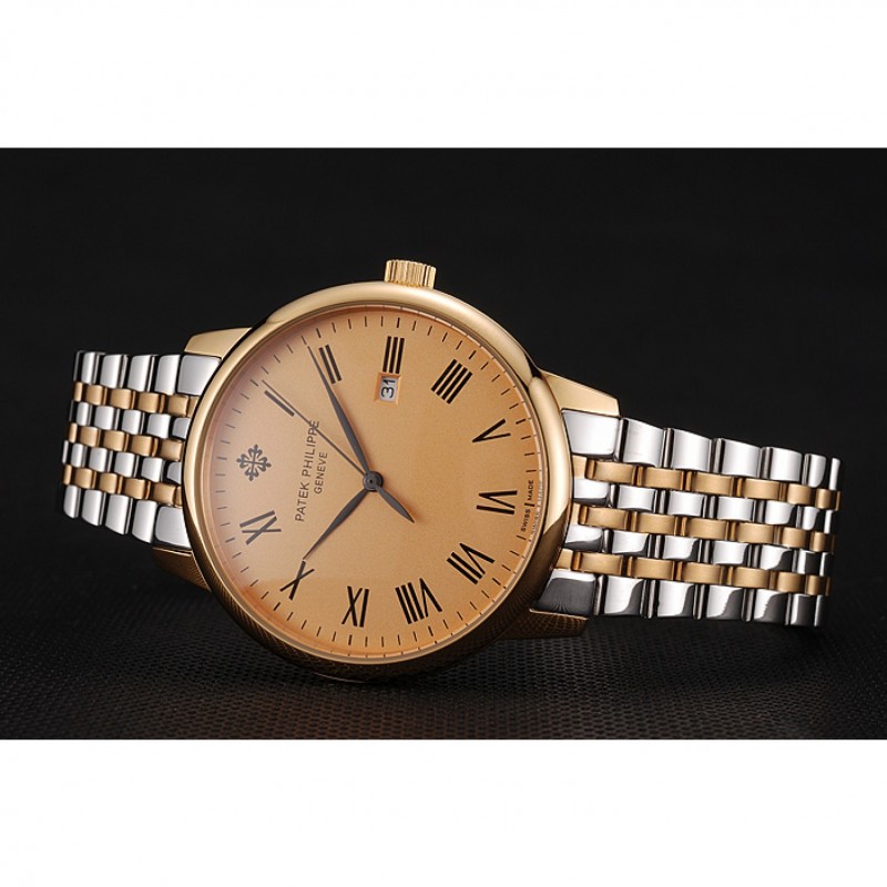 Patek Philippe Calatrava Gold Dial Yellow Gold Case Two Tone Bracelet 1453825-3