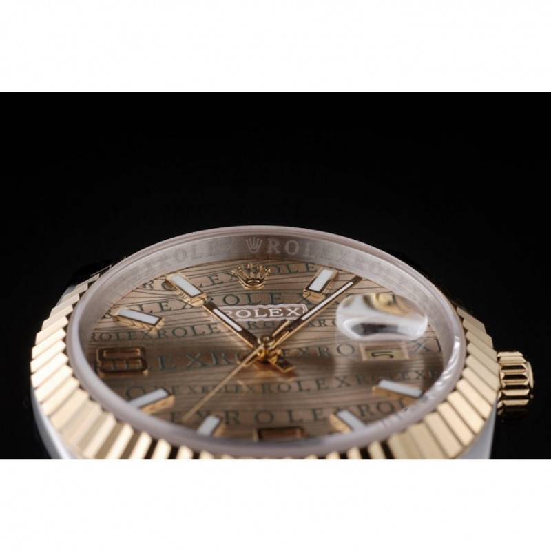 Rolex DateJust Two Tone Stainless Steel 18k Gold PlatedGold Dial-5