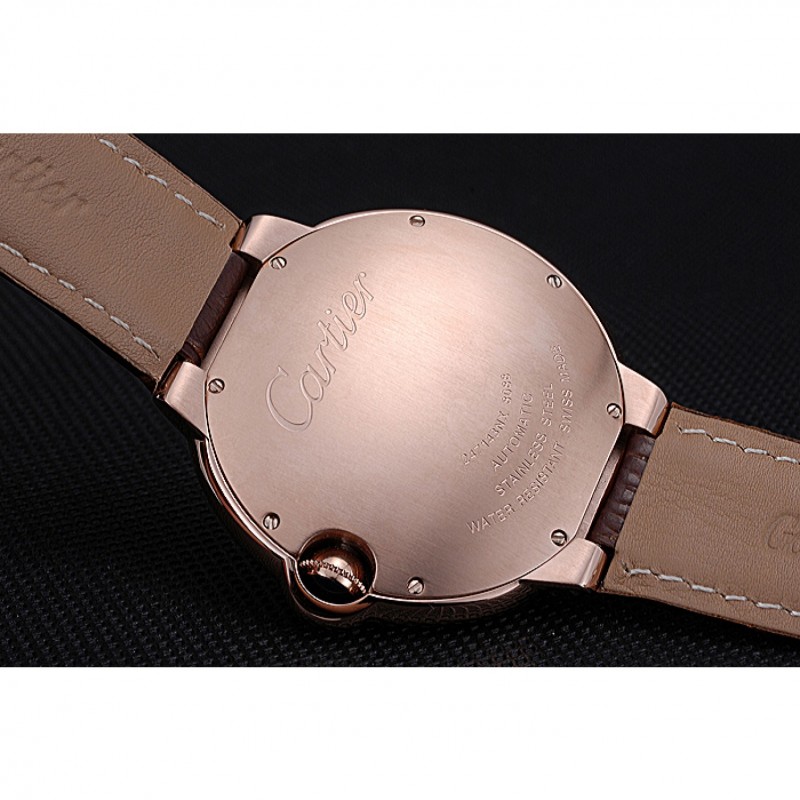SS Replica Watches Swiss Cartier Ballon Bleu Brown Leather Bracelet 622064-7