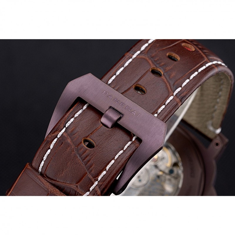 Panerai Luminor Brown Leather Strap Black Dial 80165-4
