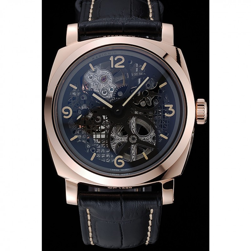 Panerai Radiomir Tourbillon GMT Ceramica Lo Scienziato Black Leather Bracelet 1454230-1