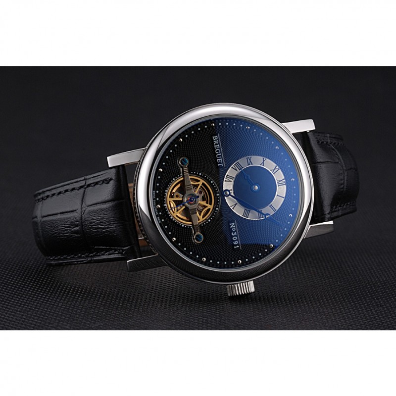 Breguet Classique Complications Stainless Steel Case Black Leather Strap 80158-3