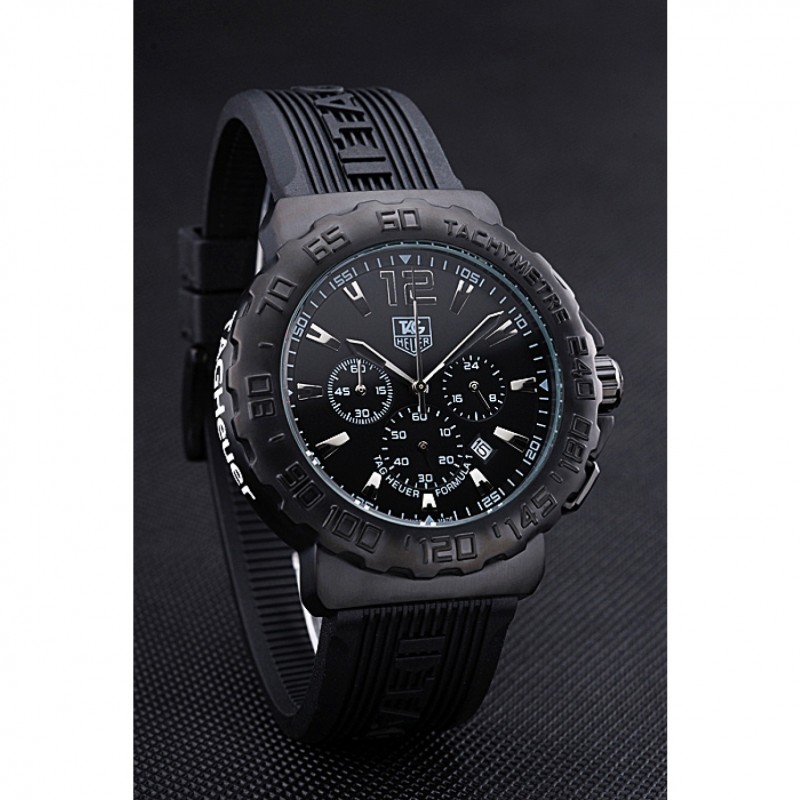 High End Tag Heuer Formula 1 Chronograph Black Dial Black Bezel White Numerals 622409-2