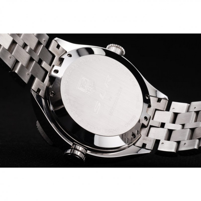 Tag Heuer Swiss SLR Tachymeter Bezel Stainless Steel Black Dial-7