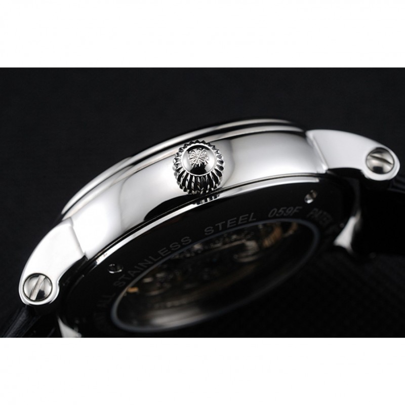 Patek Philippe Grand Complications Black Skeleton Dial Stainless Steel Case Black Leather Strap 1453812-8