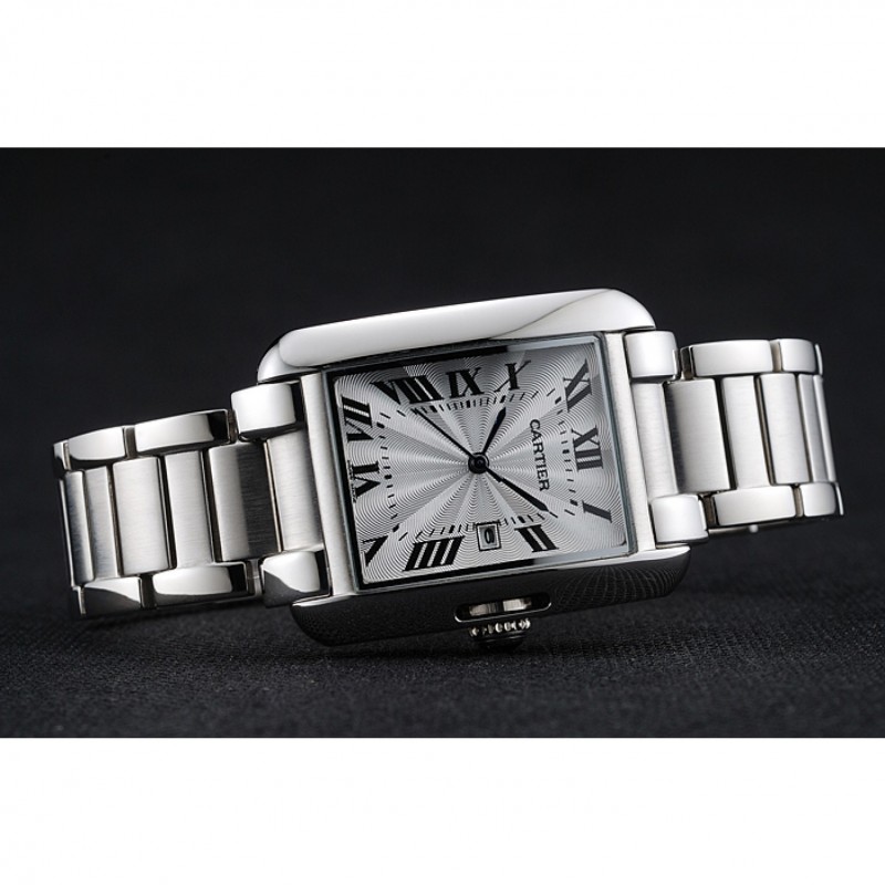 High Quality Cartier Tank Anglaise 30mm White Dial Stainless Steel Case And Bracelet-3