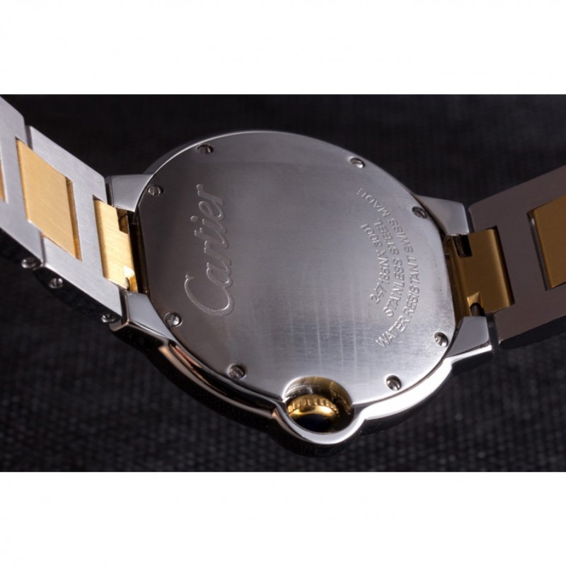 High End Replica Watches Cartier Ballon Bleu 42mm White Dial Stainless Steel Case Two Tone Bracelet-6