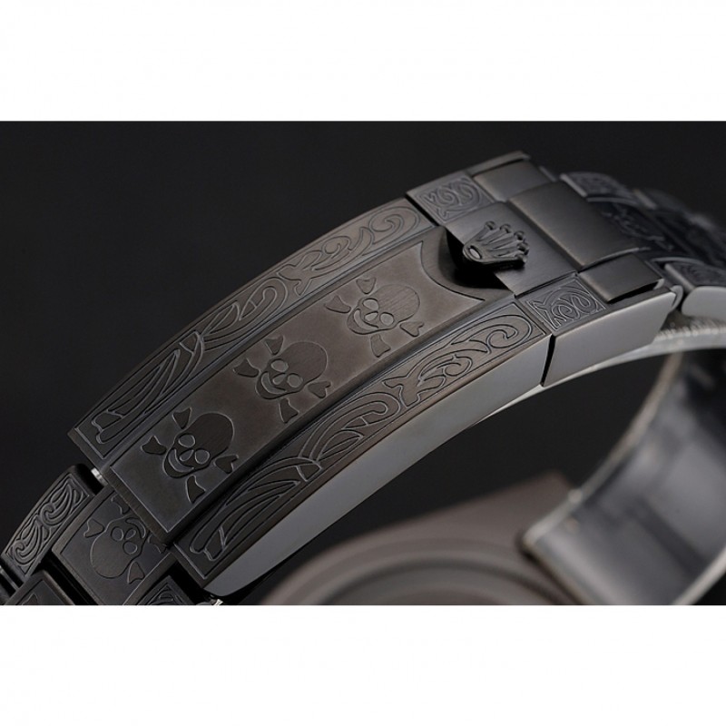 Rolex Submariner Skull Limited Edition Green Dial All Black Case And Bracelet 1454076-5