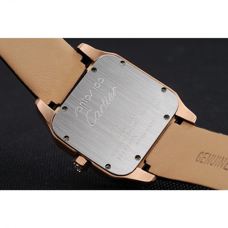 Cheap Replica Watches Cartier Santos 100 Diamond Rose Gold Bezel 621925-5