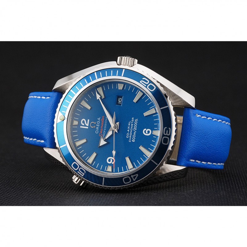 Omega Seamaster Planet Ocean Blue Dial Blue Leatherl Bracelet 622538-3