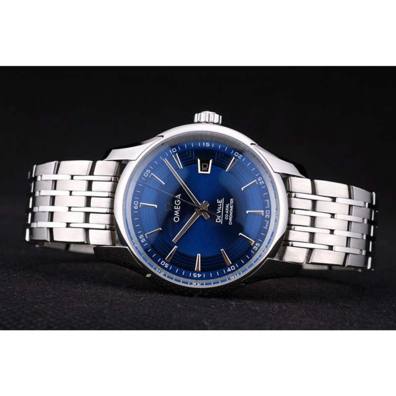Cheap Replica Watches Omega Swiss DeVille Stainless Steel Bezel Blue Dial 7602-4
