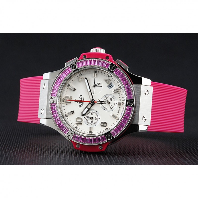 Hublot Big Bang Tutti Frutti Pink Strap White Dial-4