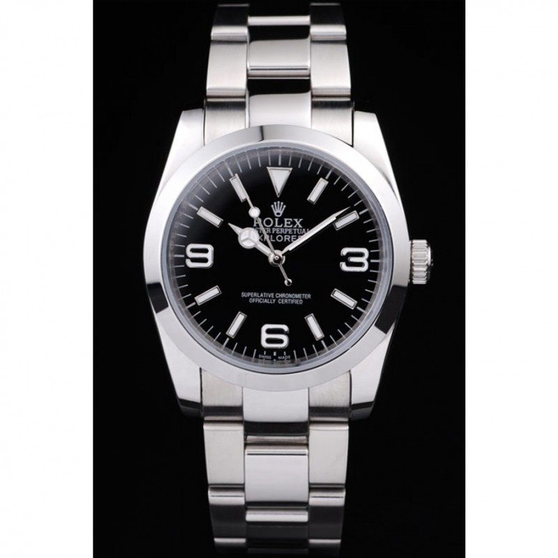 Rolex Explorer Polished Stainless Steel Black Dial 98087-1