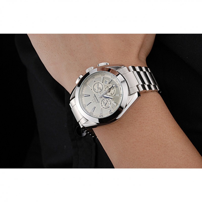 SS Omega Seamaster Aqua Terra Chronograph Ivory Dial Stainless Steel Bracelet 622526-8