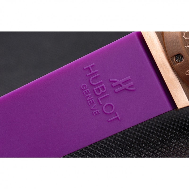 Best Replica Watches Hublot Big Bang Tutti Frutti Purple Strap Gold Dial-6