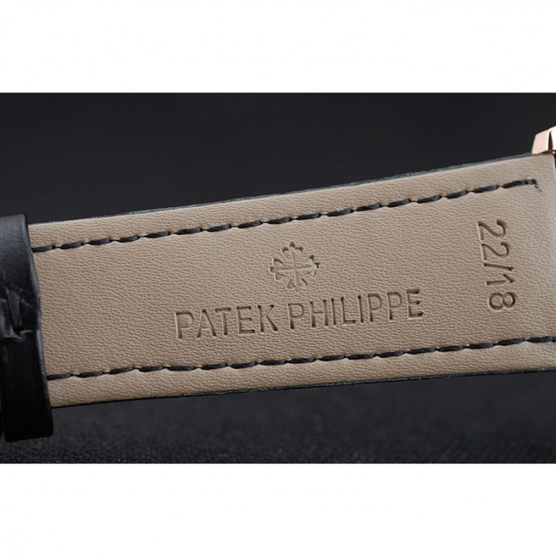 Patek Philippe Grand Complications White Dial Gold Case Black Leather Bracelet 1454240-6