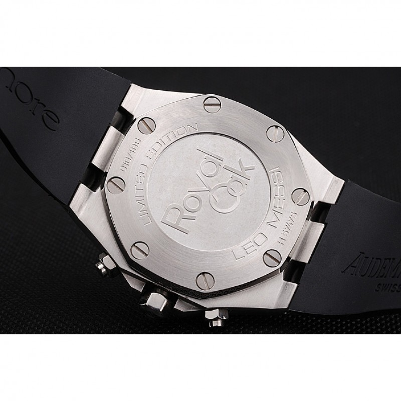 Swiss Audemars Piguet Royal Oak Chronograph White Dial Stainless Steel Case Black Rubber Strap 622865-8