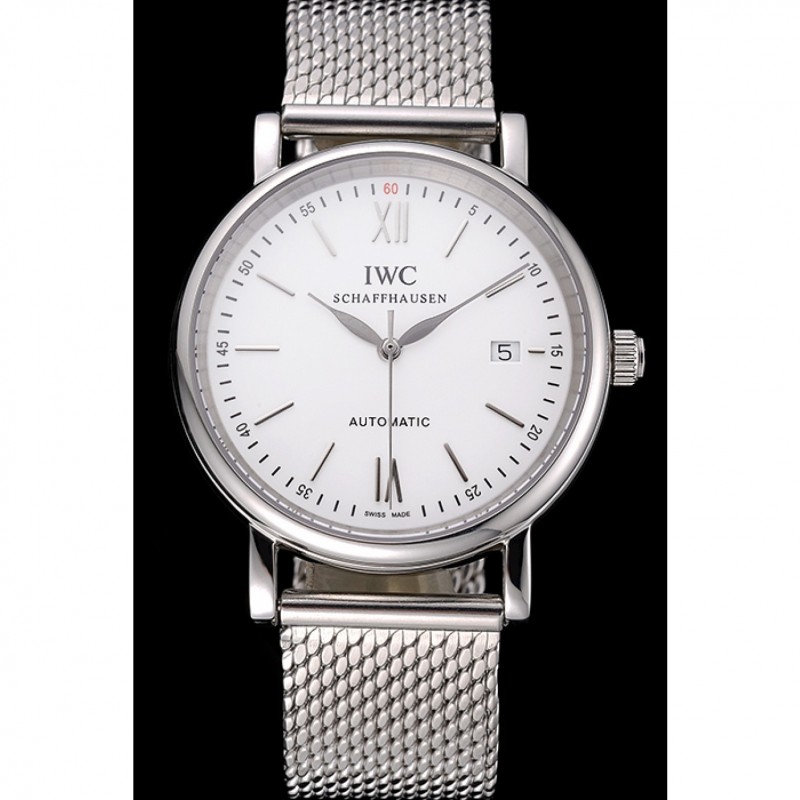 Swiss IWC Portofino Stainless Steel Case White Dial Steel Bracelet 622670-1