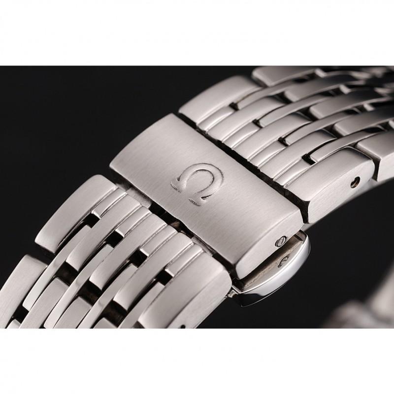 AAA Replica Watches Omega De Ville White Dial Roman Numerals Stainless Steel Case And Bracelet 1453791-5