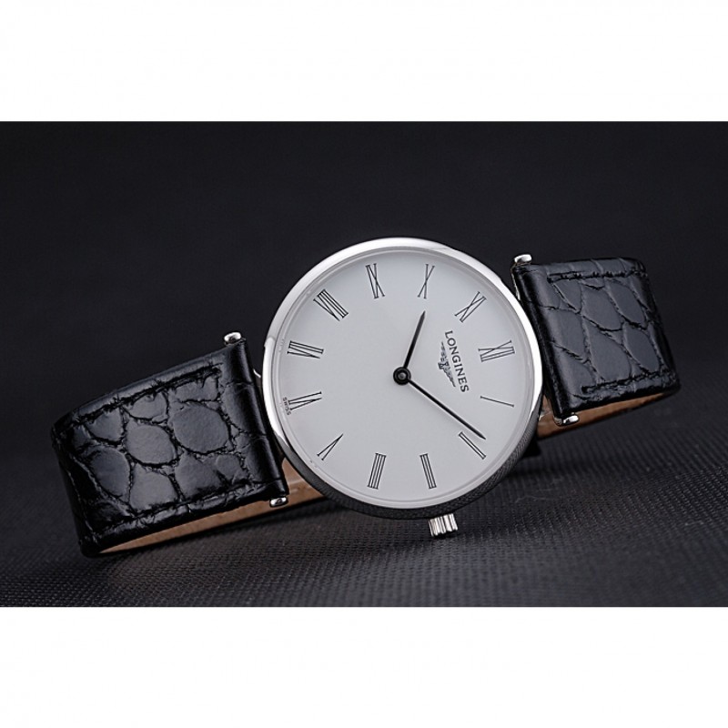 Longines La Grande Classique White Dial Black Leather Band Homme 622127-3