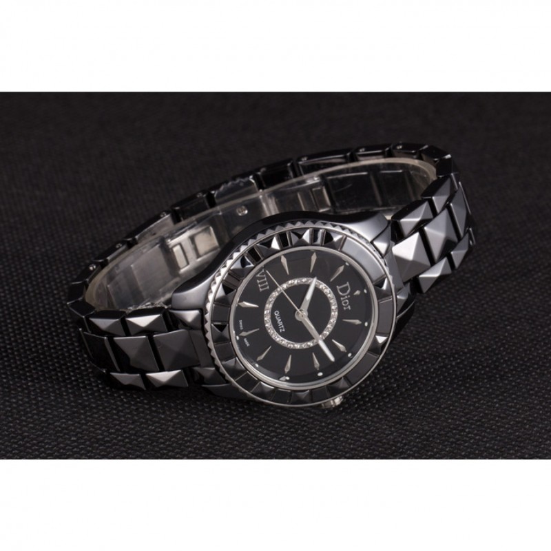 Dior VIII Ceramic Black Bezel Black Bracelet cd10 621363-3