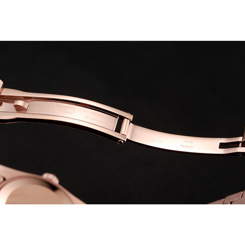 SS Replica Watches Swiss Rolex DateJust Rose Gold Dial Diamond Case Rose Gold Bracelet 1453977-5