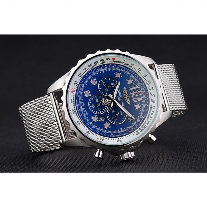 High Quality Breitling Navitimer Stainless Steel Strap Blue Dial-3