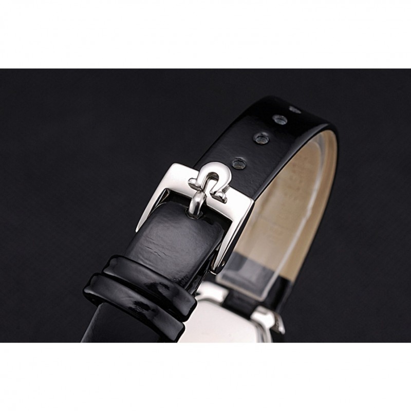High End Replica Watches Omega Ladies Watch White Dial With Jewels Stainless Steel Case With Diamonds Case White Leather Strap 622826-5