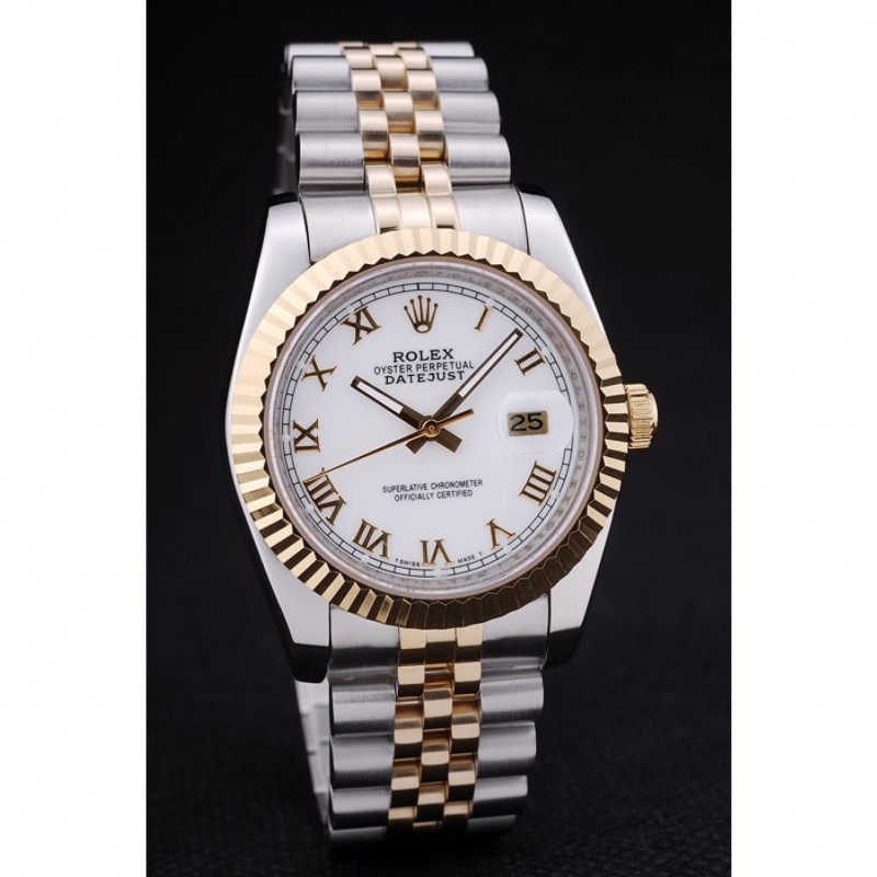 Rolex Datejust White Dial Ribbed Bezel 7451-1