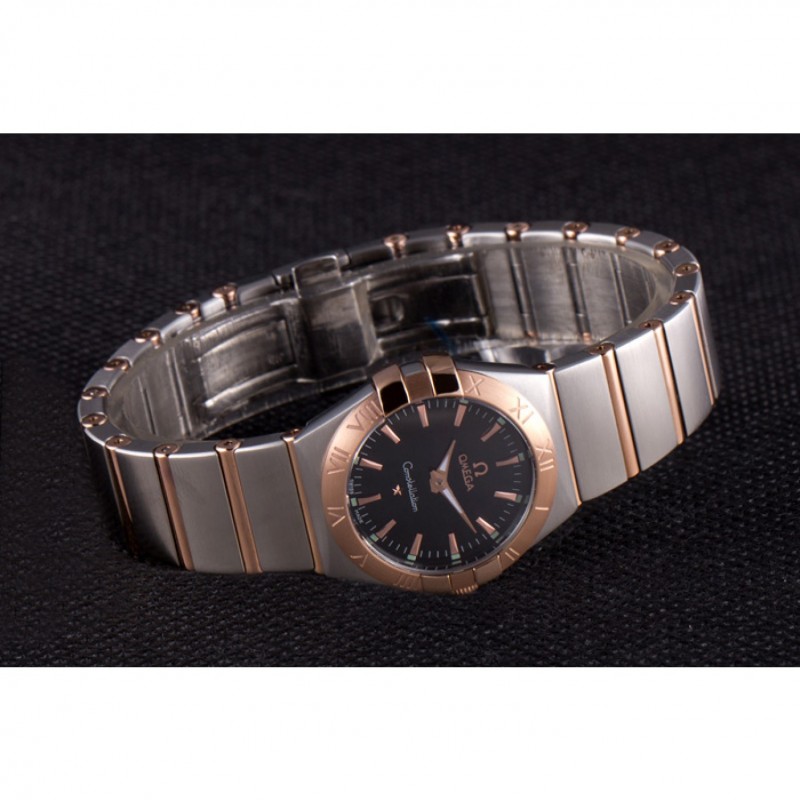 Omega Constellation Rose Gold Bezel Two Tone Band som100 621480-3