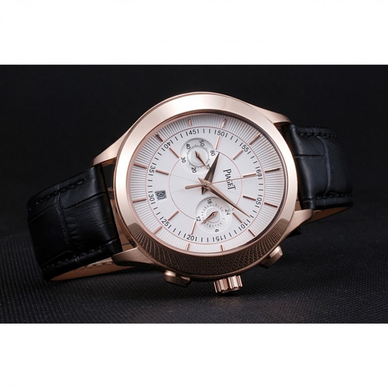 Piaget Gouverneur Chronograph Rose Gold White Dial 621980-3