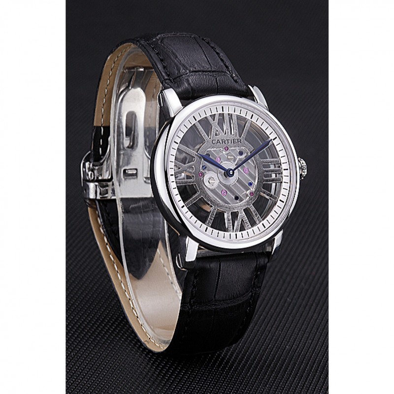 High Quality Replica Watches Cartier Rotonde Skeleton Flying Tourbillon Black 621972-2