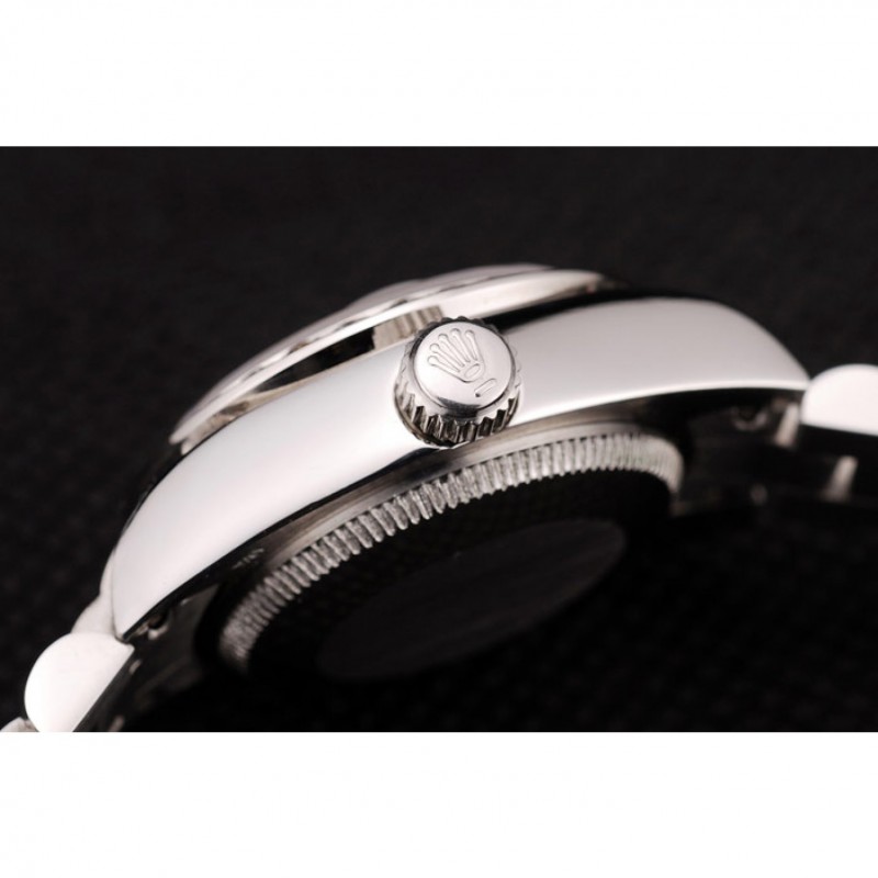 High End Replica Watches Rolex DateJust Brushed Stainless Steel Diamond Plated Case White Dial Diamond Plated Bezel-7
