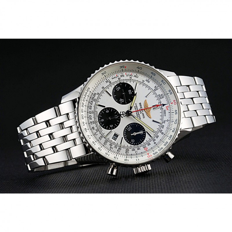 Best Replica Watches Swiss Breitling Navitimer White Dial Stainless Steel Bracelet 622441-3