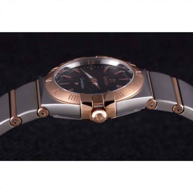 Omega Constellation Rose Gold Bezel Two Tone Band som100 621480-5