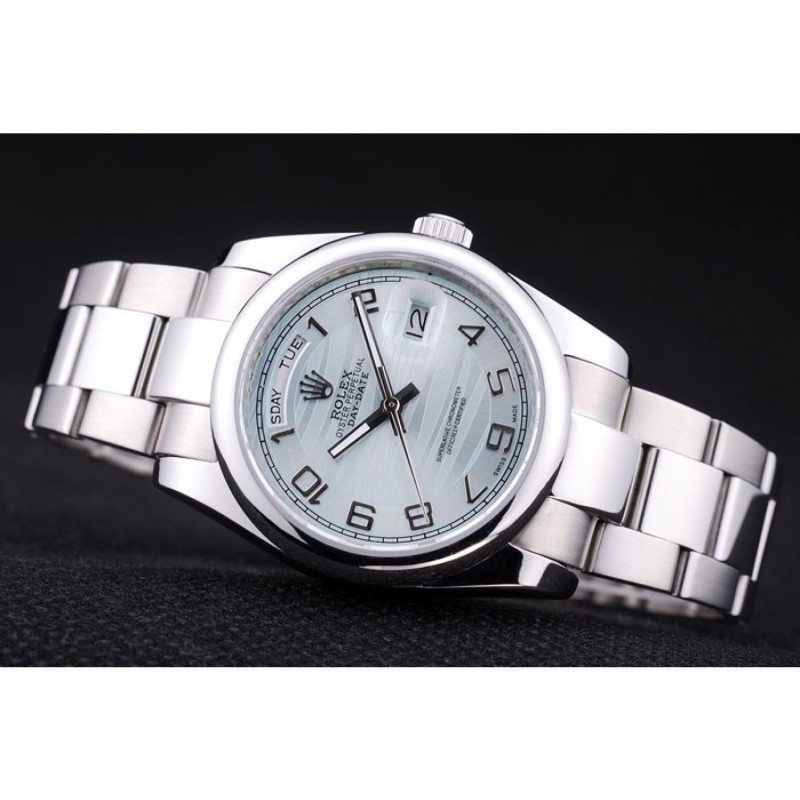 Rolex DayDate Polished Silver Bezel White Dial 7470-4