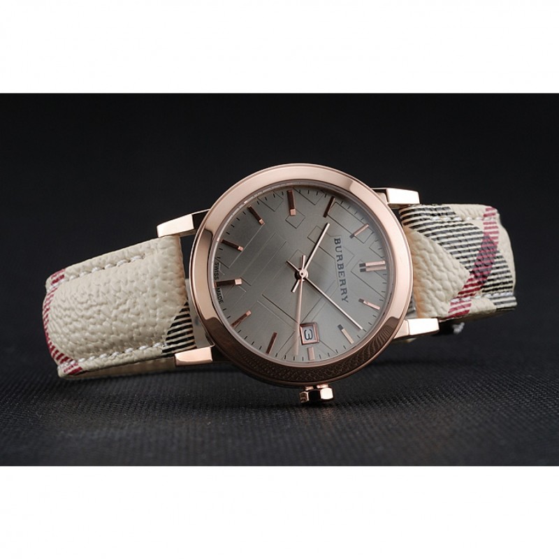 Burberry The City Classic Grey Dial Haymarket Bracelet 622566-3