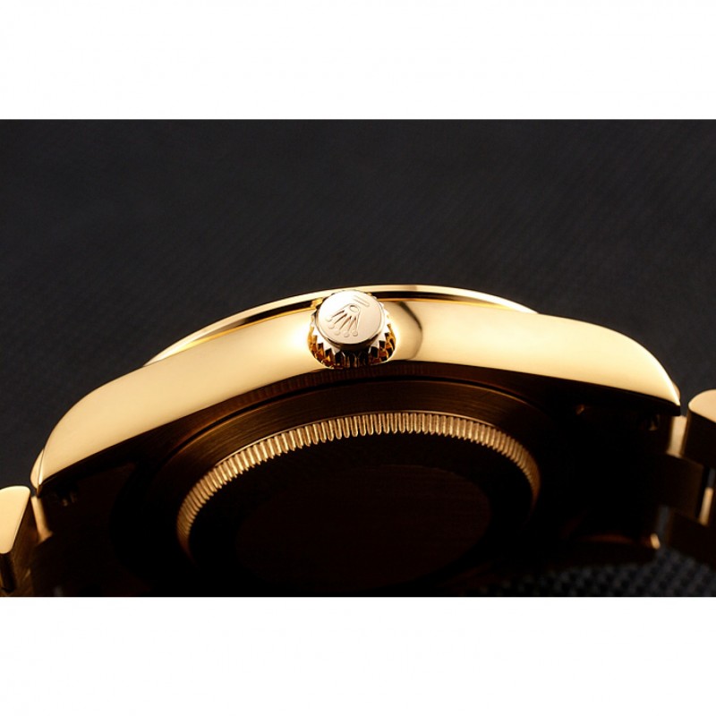 Swiss Rolex Day-Date Diamonds And Rubies Black Dial Gold Bracelet 1454101-8