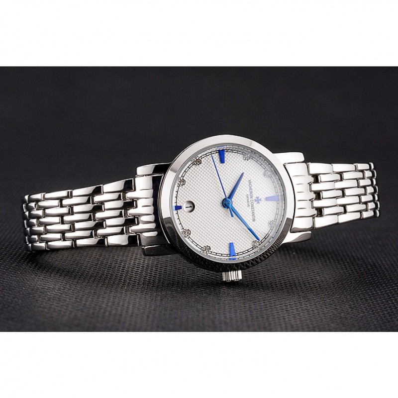 Vacheron Constantin Fine White Dial Blue Marks Stainless Steel Case And Bracelet-4