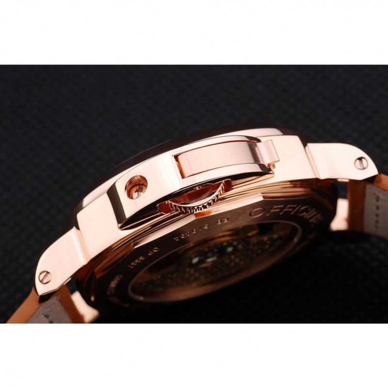 High Quality Replica Watches Panerai Luminor Marina White Dial Brown Leather Bracelet-6