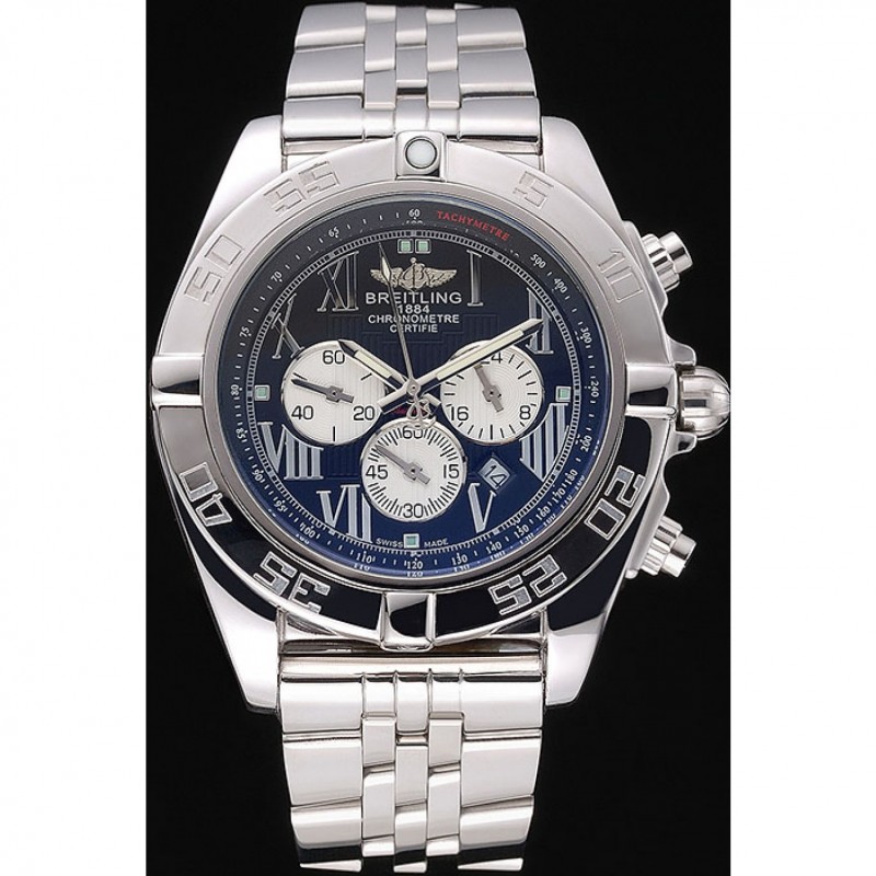 Breitling Chronomat Certifie Black Dial Stainless Steel Bracelet 622426-1