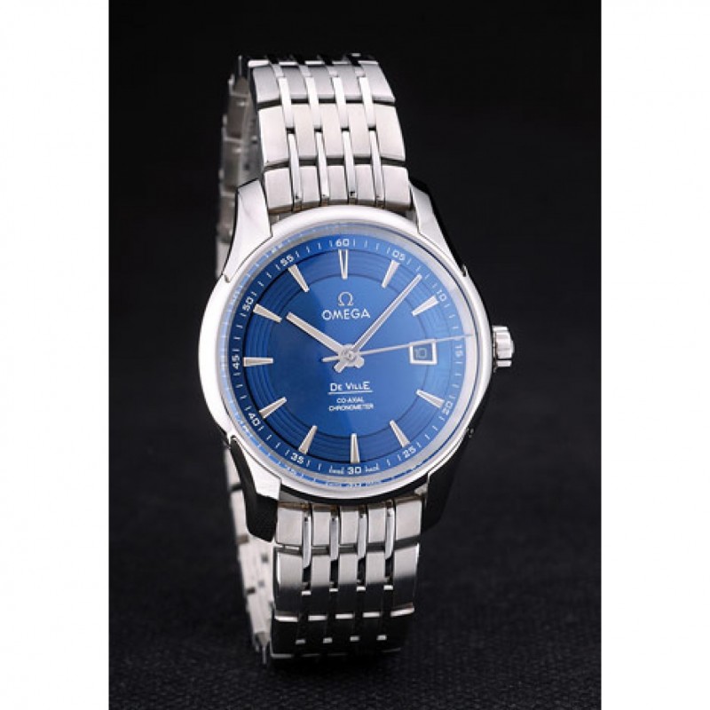 Cheap Replica Watches Omega Swiss DeVille Stainless Steel Bezel Blue Dial 7602-2
