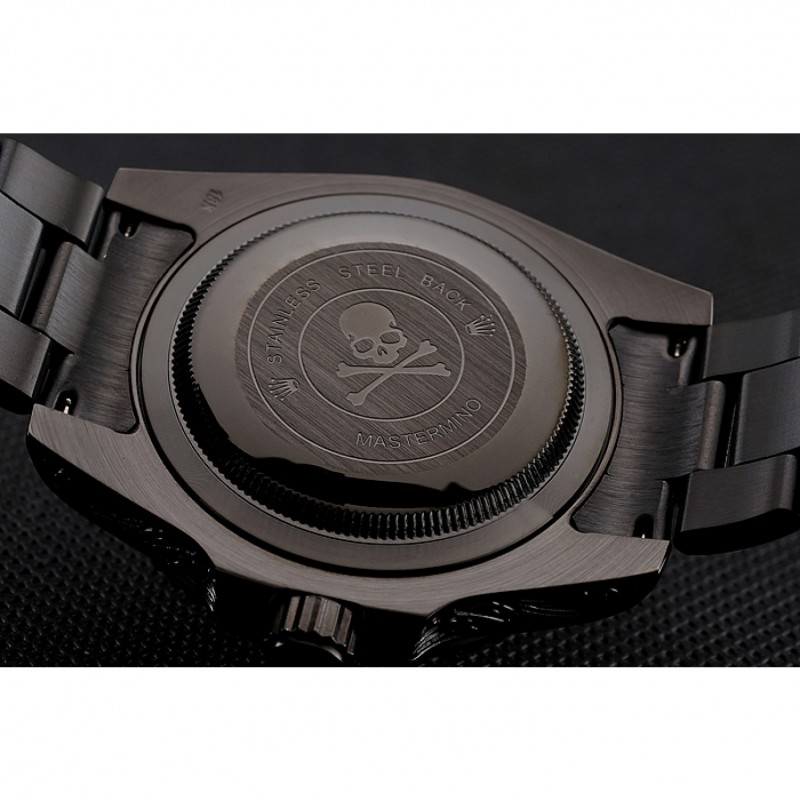 Cheap Replica Watches Rolex Submariner Skull Limited Edition Brown Dial All Black Case And Bracelet 1454075-7