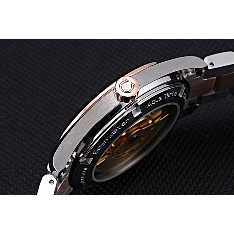 High End Replica Watches Omega Seamaster Brown Dial Two Tone 622168-8