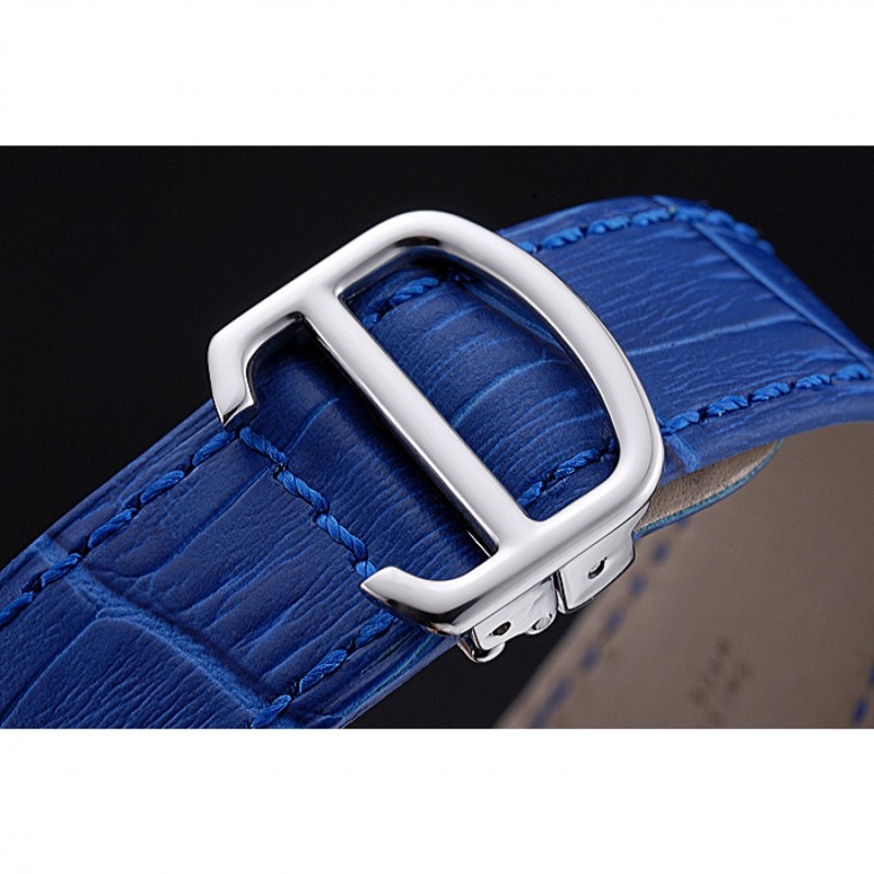High End Replica Watches Swiss Cartier Ronde Solo Stainless Steel Case Blue Dial Roman Numerals 622193-5