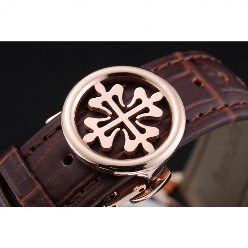 Patek Philippe Grand Complications White Dial Gold Case Brown Leather Bracelet 1454239-5