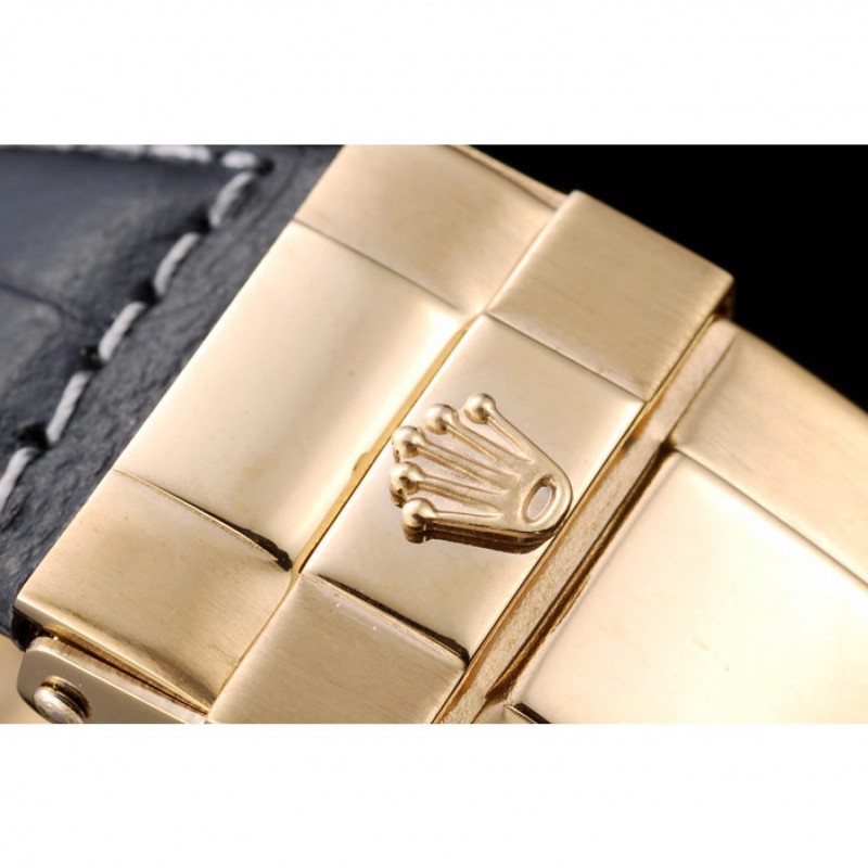 Rolex Daytona Gold Case Crystal Studded Bezel Black Dial-5